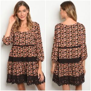 NWT Entro Crochet Tiered Babydoll Dress